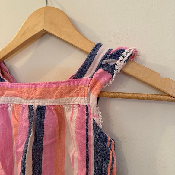 Carter's Girls Stripe Tank sz 5T Cotton Flutter Sleeve Tank - Picture 2 of 5